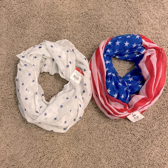 Bundle of 2 Stars & Stripes Infinity Scarves NEW - Picture 2 of 4